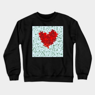 Red Heart flame of the woods flower pattern Crewneck Sweatshirt